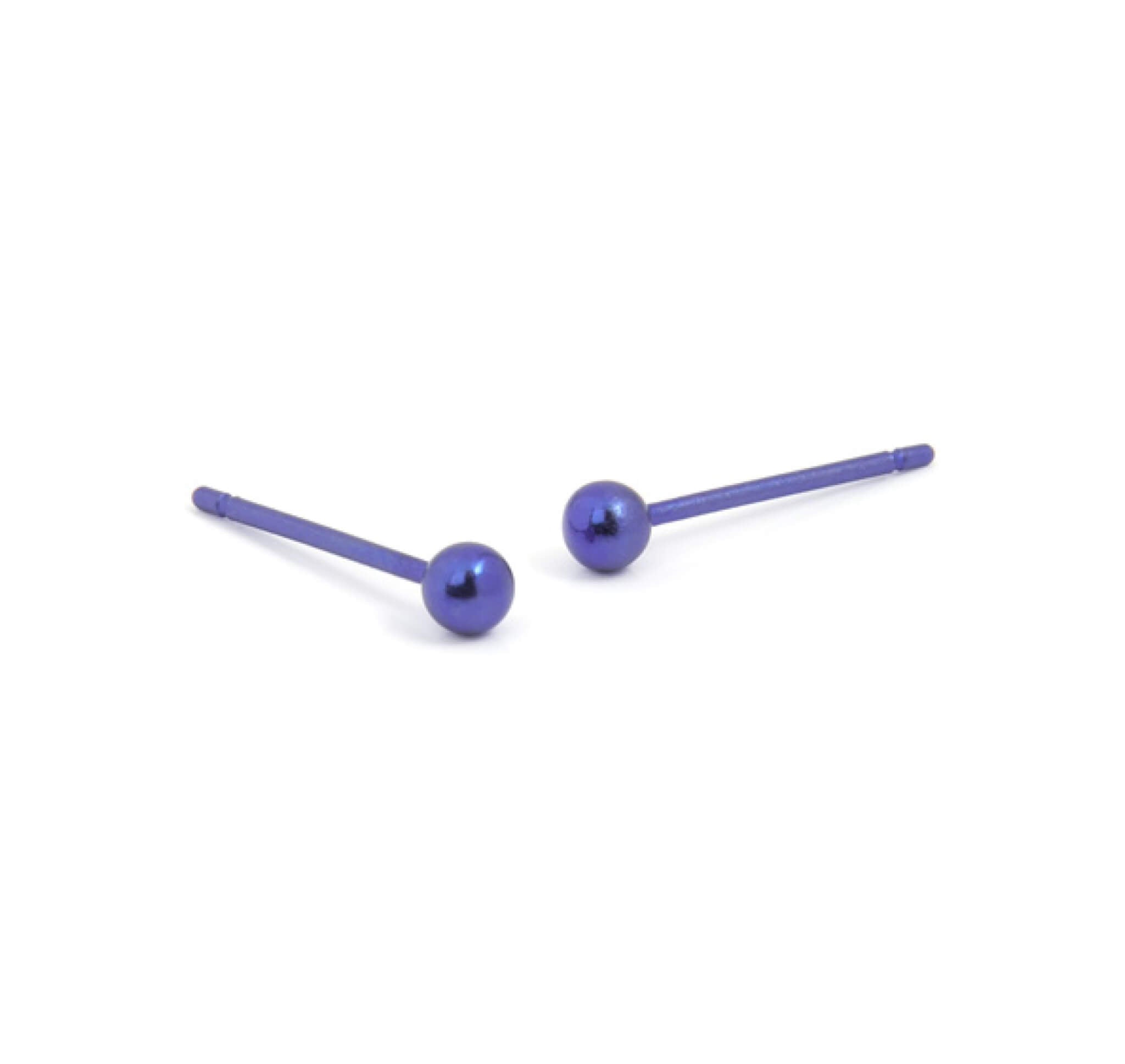 3MM ROUND BEAD TITANIUM STUD EARRINGS