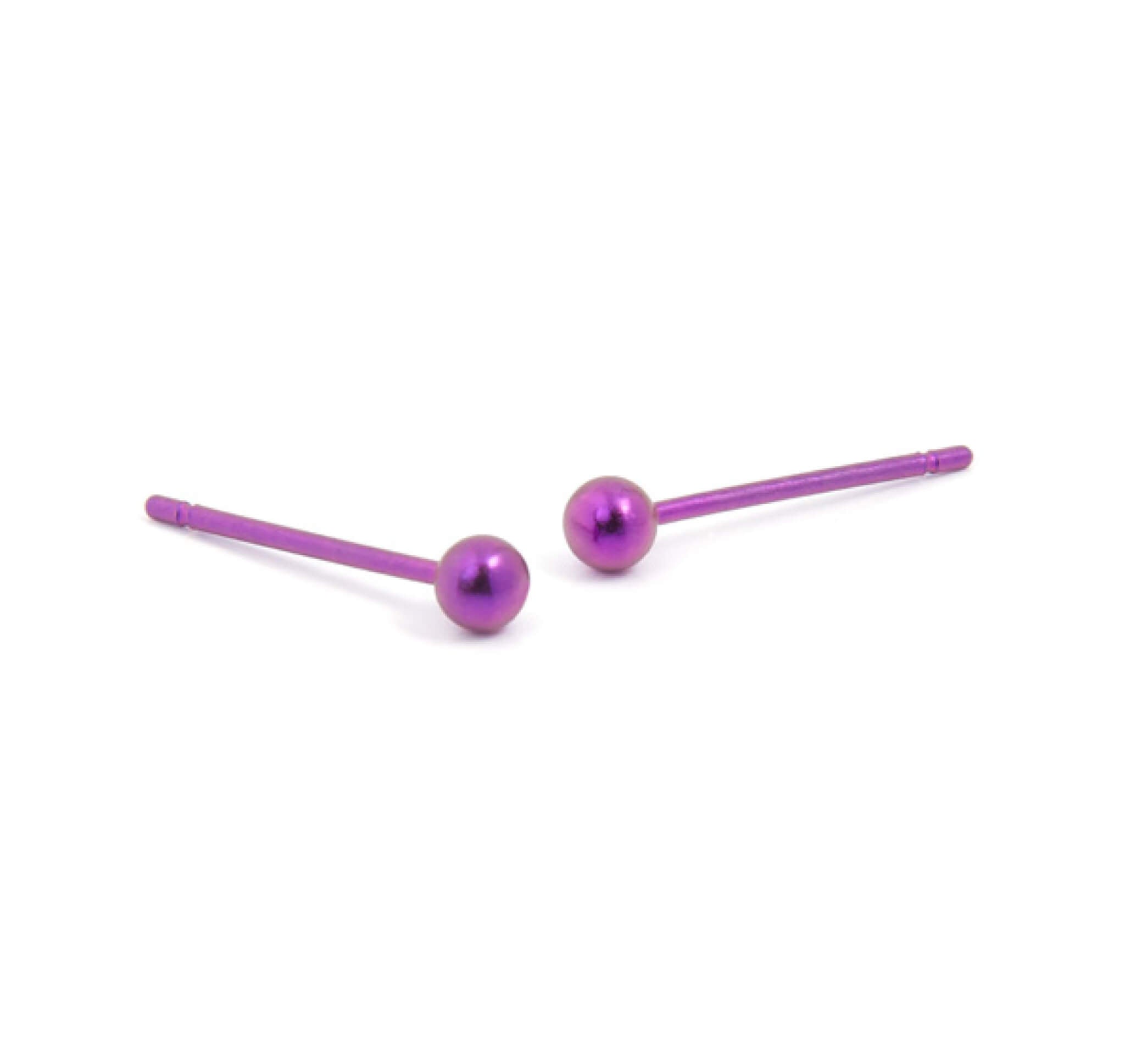 3MM ROUND BEAD TITANIUM STUD EARRINGS