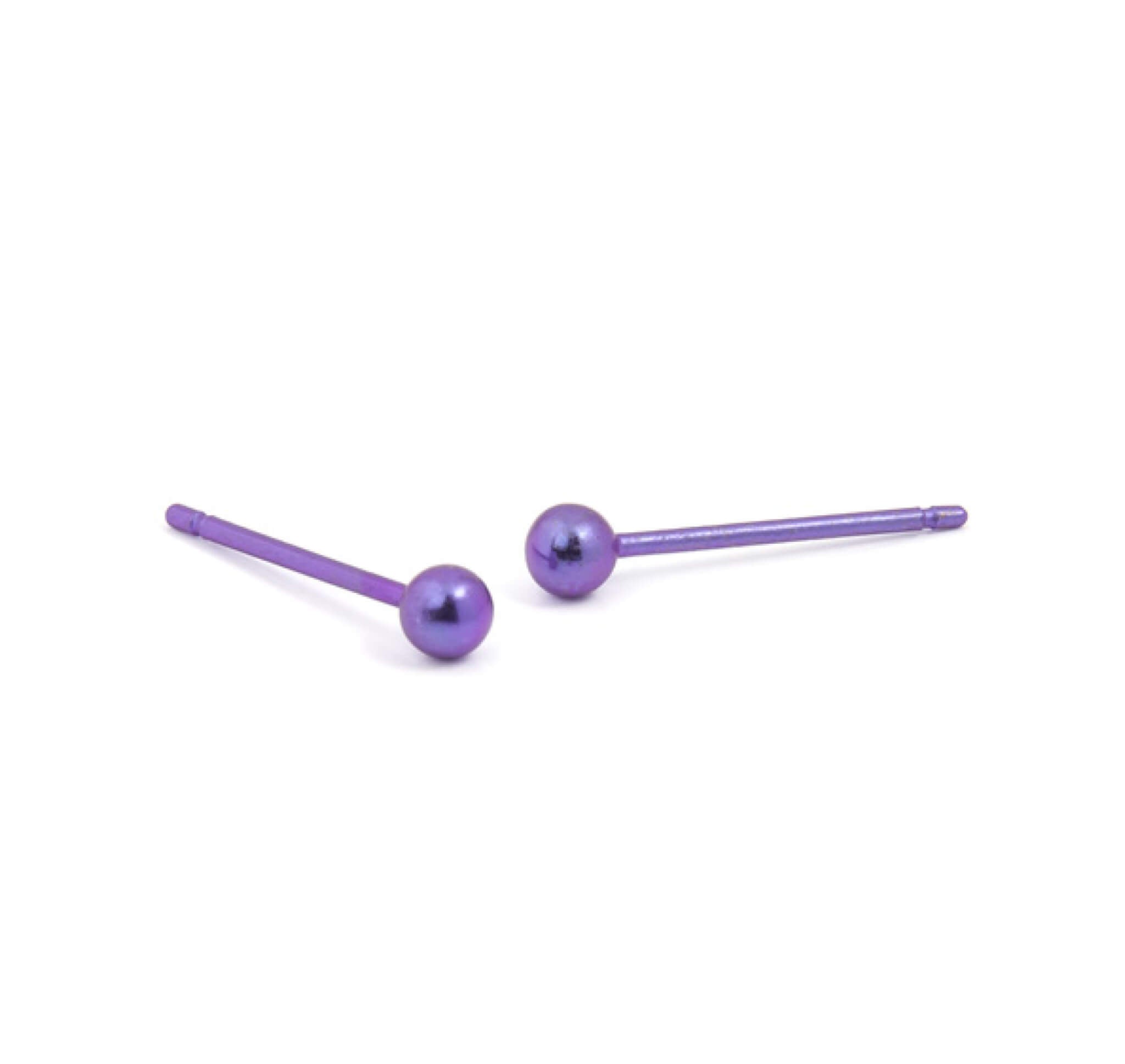 3MM ROUND BEAD TITANIUM STUD EARRINGS