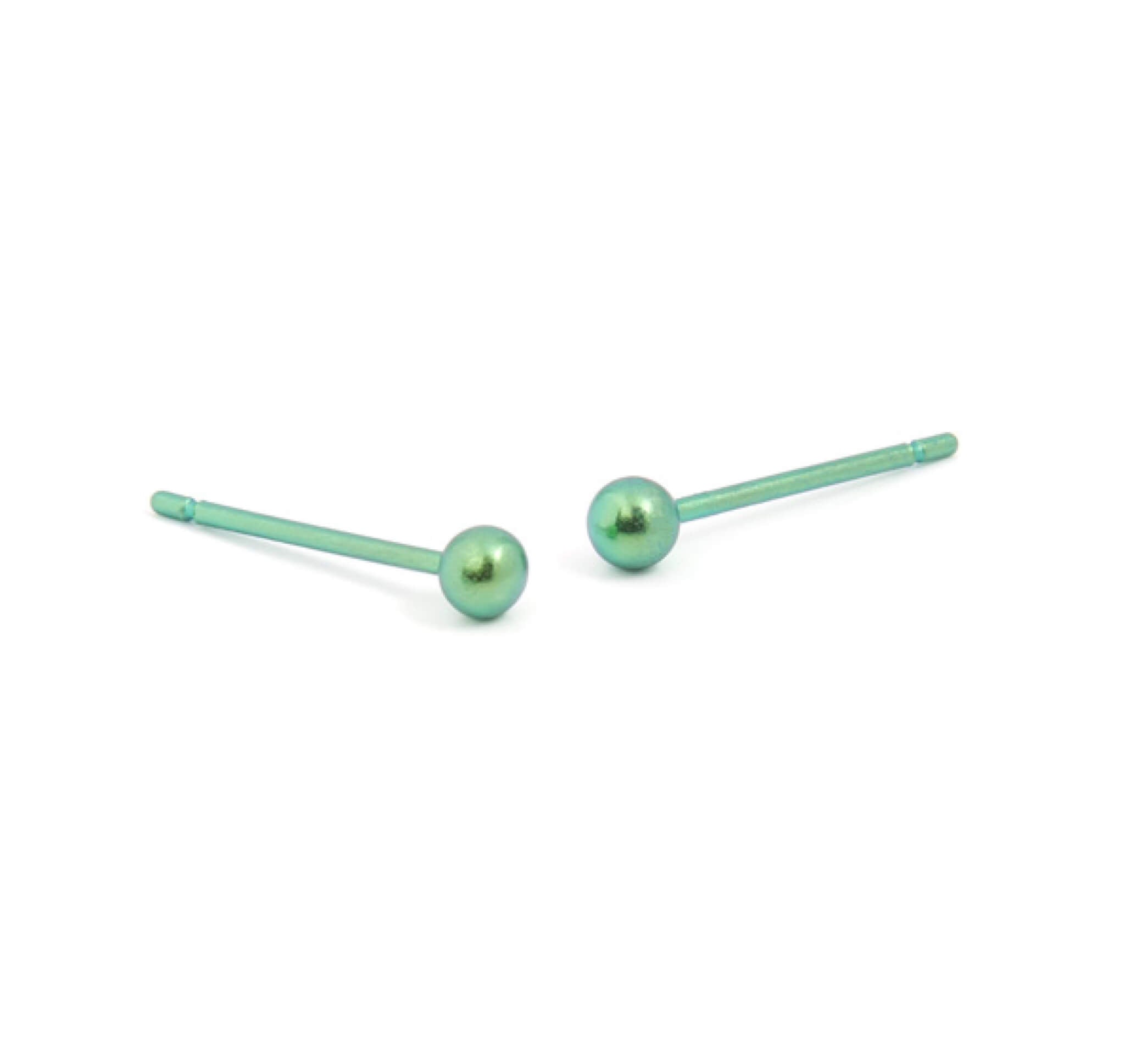 3MM ROUND BEAD TITANIUM STUD EARRINGS