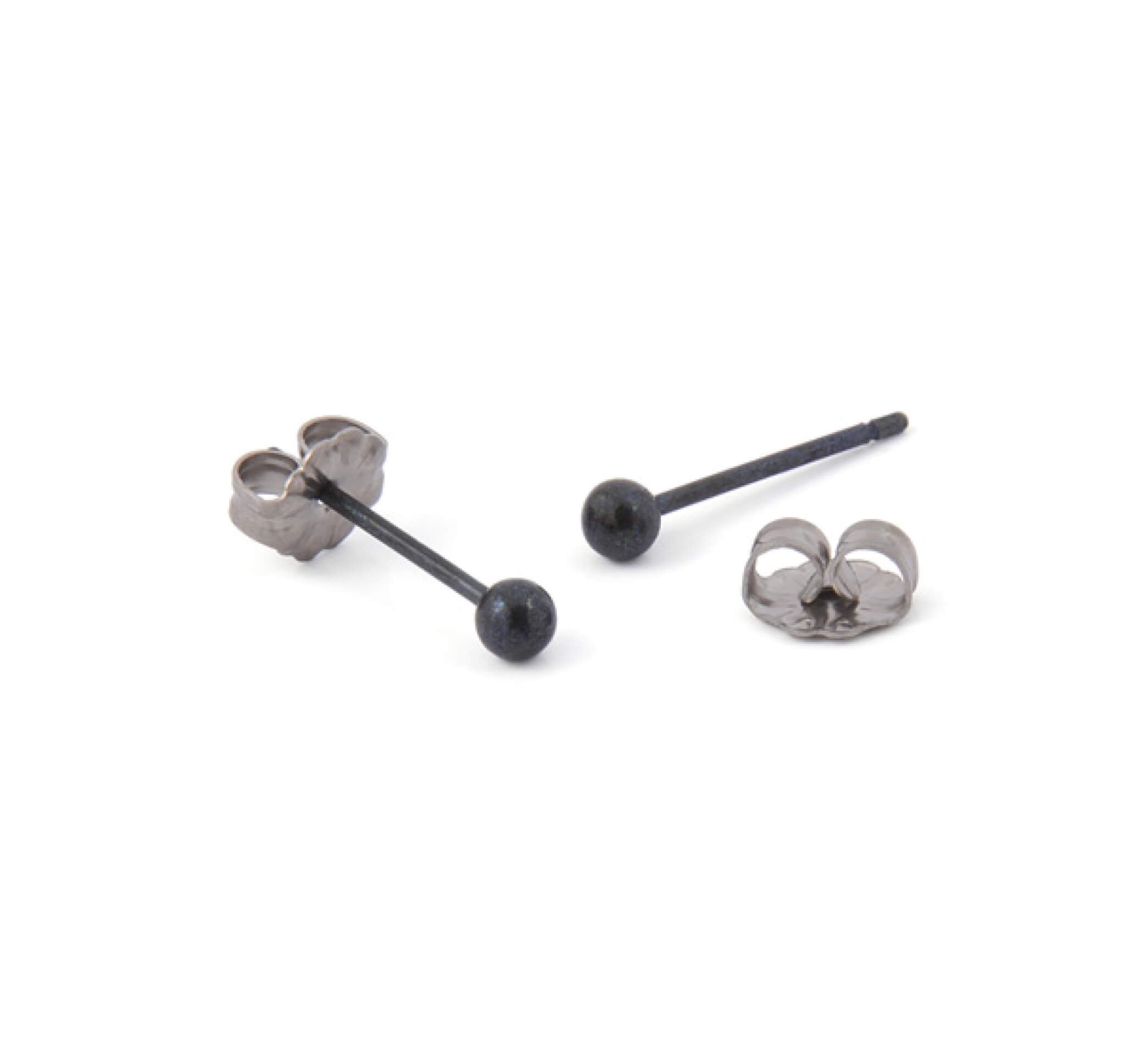 3MM ROUND BEAD TITANIUM STUD EARRINGS