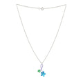 DOUBLE FIVE PETAL FLOWER TWIST TITANIUM NECKLACES