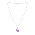 DOUBLE FIVE PETAL FLOWER TWIST TITANIUM NECKLACES