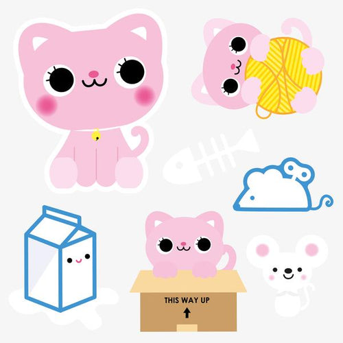 Cat card | with temporary tattoos