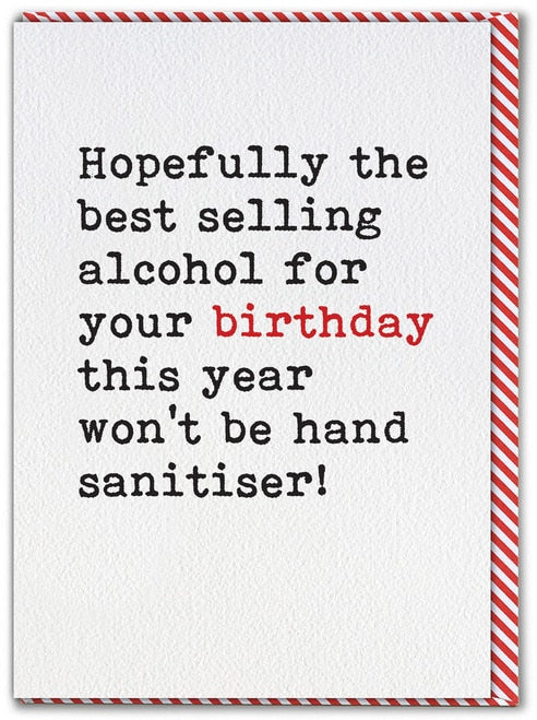 Sanitiser birthday card