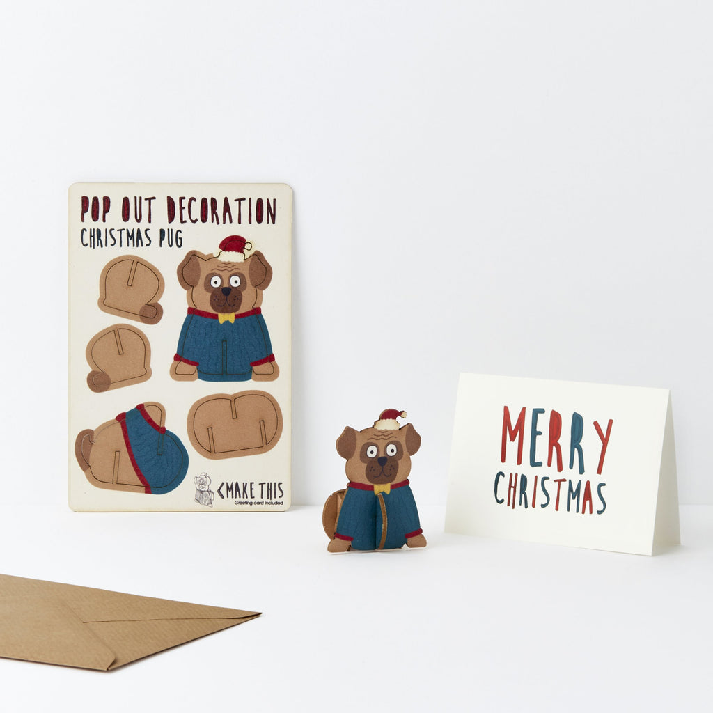 POP out card with wood Christmas decoration