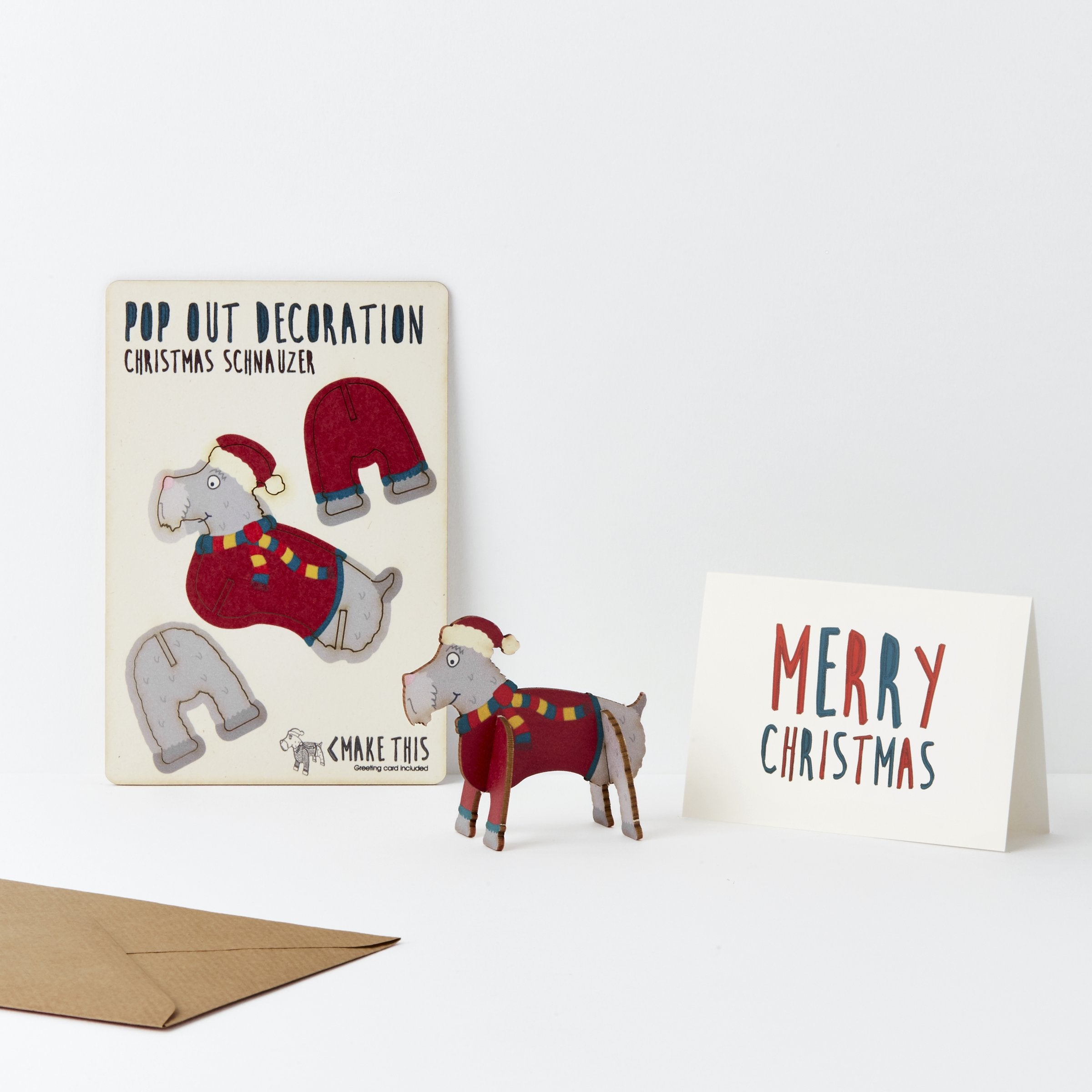 POP out card with wood Christmas decoration