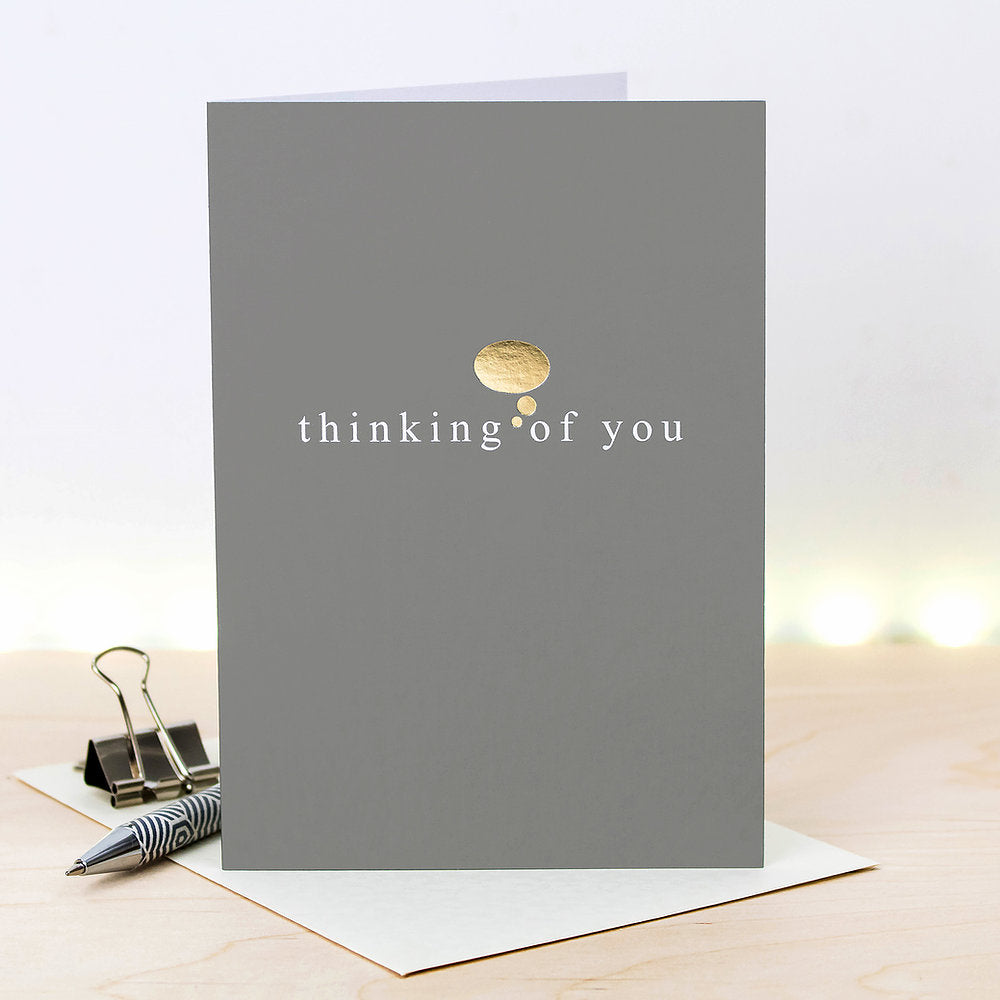 Thinking Of You Metallic Gold Foil Card