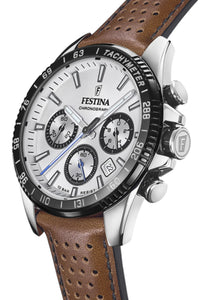 FESTINA stainless steel Chronograph watch w/leather strap - Chronograph watch for man