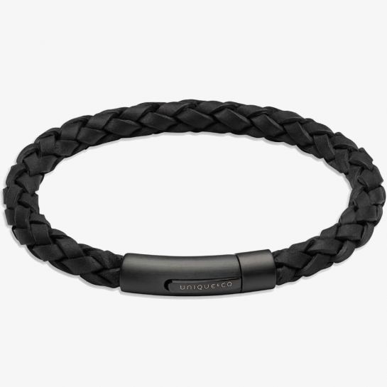 Leather Bracelet with Black Steel Clasp B61/b493