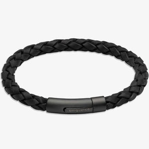 Leather Bracelet with Black Steel Clasp B61/b493