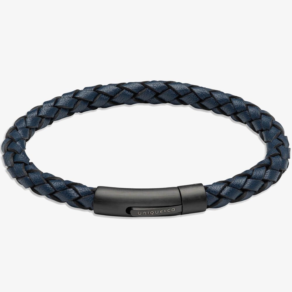Leather Bracelet with Black Steel Clasp B61/b493