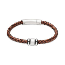Load image into Gallery viewer, Leather Bracelet with MATTE POLISHED CLASP AND DECORATION  b510
