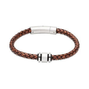 Leather Bracelet with MATTE POLISHED CLASP AND DECORATION  b510