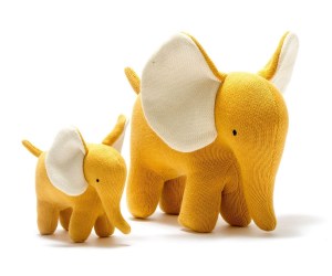 KNITTED ORGANIC COTTON  ELEPHANT BABY SCANDI TOY