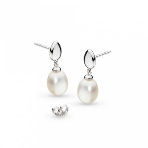 Kit Heath Coast Pebble Pearl stud drop earrings