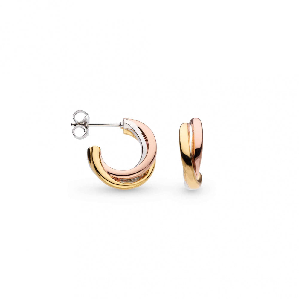 Kit Heath Bevel Trilogy Golds Hoop Stud Earrings