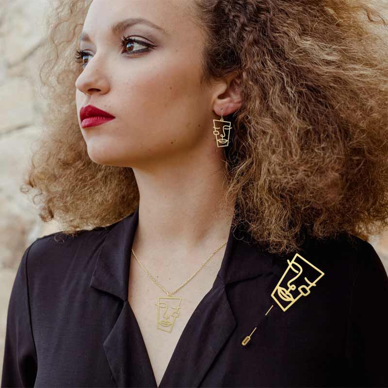 CUBISM GOLD PLATED  EARRINGS