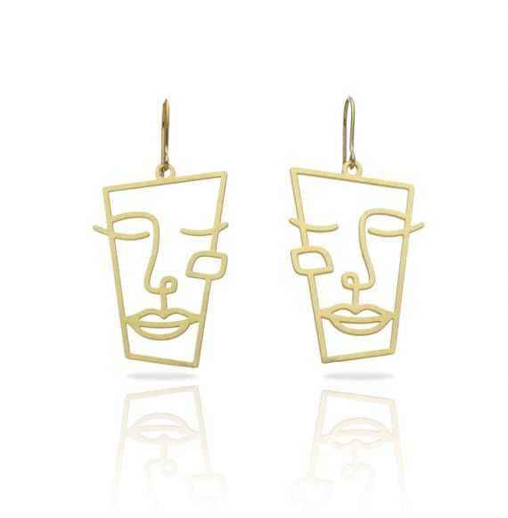 CUBISM GOLD PLATED  EARRINGS