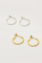 Load image into Gallery viewer, Estella BartlettPave Set Large Hoop Earrings Silver Plated
