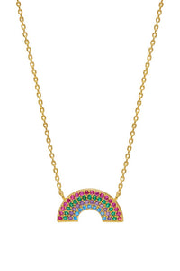 Estella Bartlett necklace -Full Rainbow- Gold plated