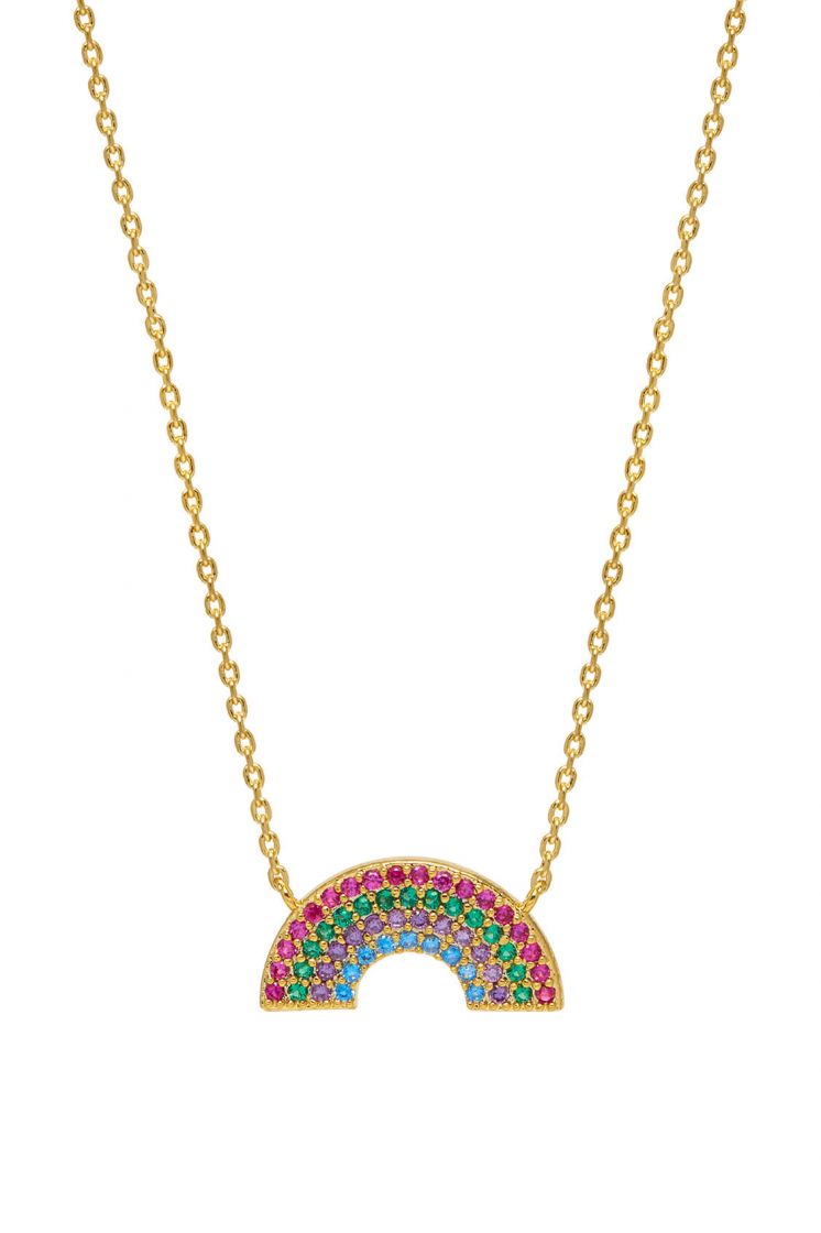 Estella Bartlett necklace -Full Rainbow- Gold plated