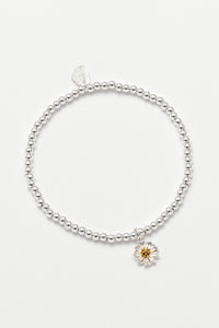 Estella Bartlett bracelet -Wildflower with silver beads- Silver plated