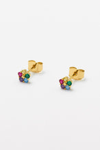 Load image into Gallery viewer, Estella Bartlett Rainbow CZ Flower Stud Earrings- Gold plated
