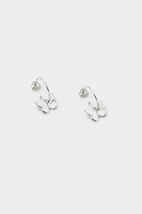 Butterly Charm Hoop Earrings Silver Plated