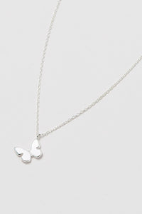 Butterfly Necklace Silver Plated - Gold and Silver Plated