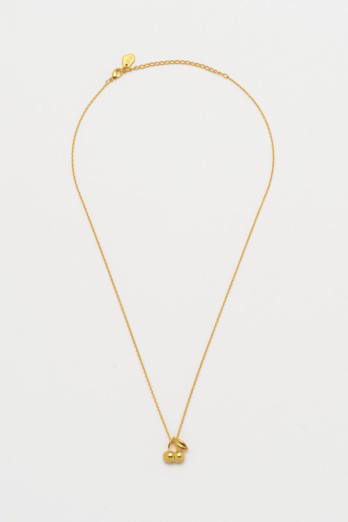 Cherries Pendant Necklace Gold Plated