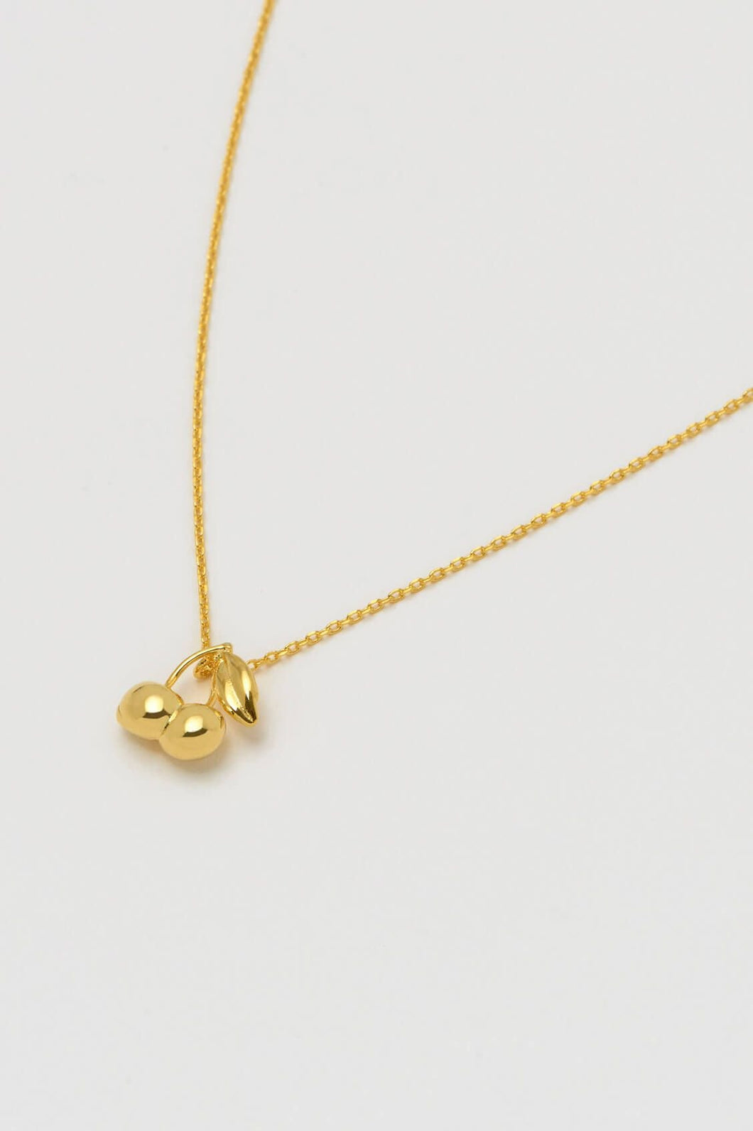 Cherries Pendant Necklace Gold Plated