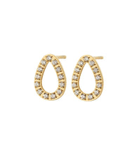 Load image into Gallery viewer, Sander Contour Studs CZ Gold
