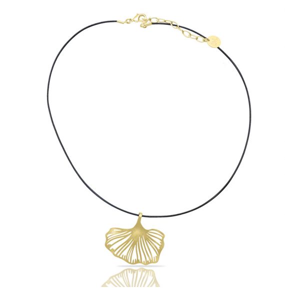 GINKGO BILOBA GOLD SHORT PENDANT