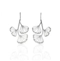 GINKGO BILOBA SILVER EARRING- LONG