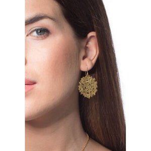 Hortensia Gold Pendant Earrings