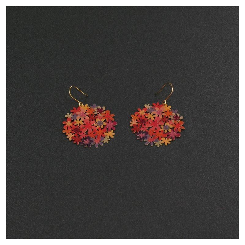 Bouquet Orange Gold Plated Small Earring | RAS Jewellery | ORA Gallery