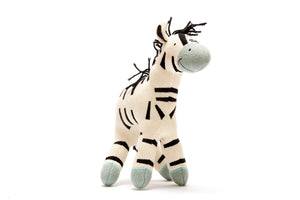 Knitted large zebra toy