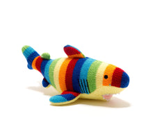 Load image into Gallery viewer, Knitted striped shark toy - BOLD stripe
