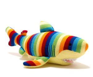 Knitted striped shark toy - BOLD stripe