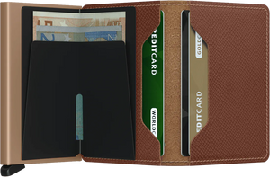 SSA slim wallet saffiano Leather