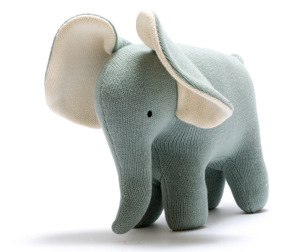 KNITTED ORGANIC COTTON  ELEPHANT BABY SCANDI TOY
