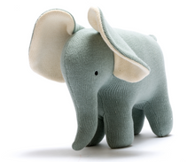 Load image into Gallery viewer, KNITTED ORGANIC COTTON  ELEPHANT BABY SCANDI TOY
