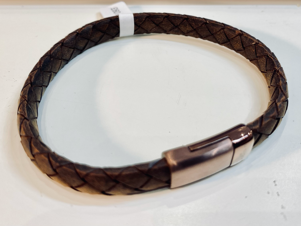 Leather Bracelet with Stainless Steel Clasp  B477/b475 B496
