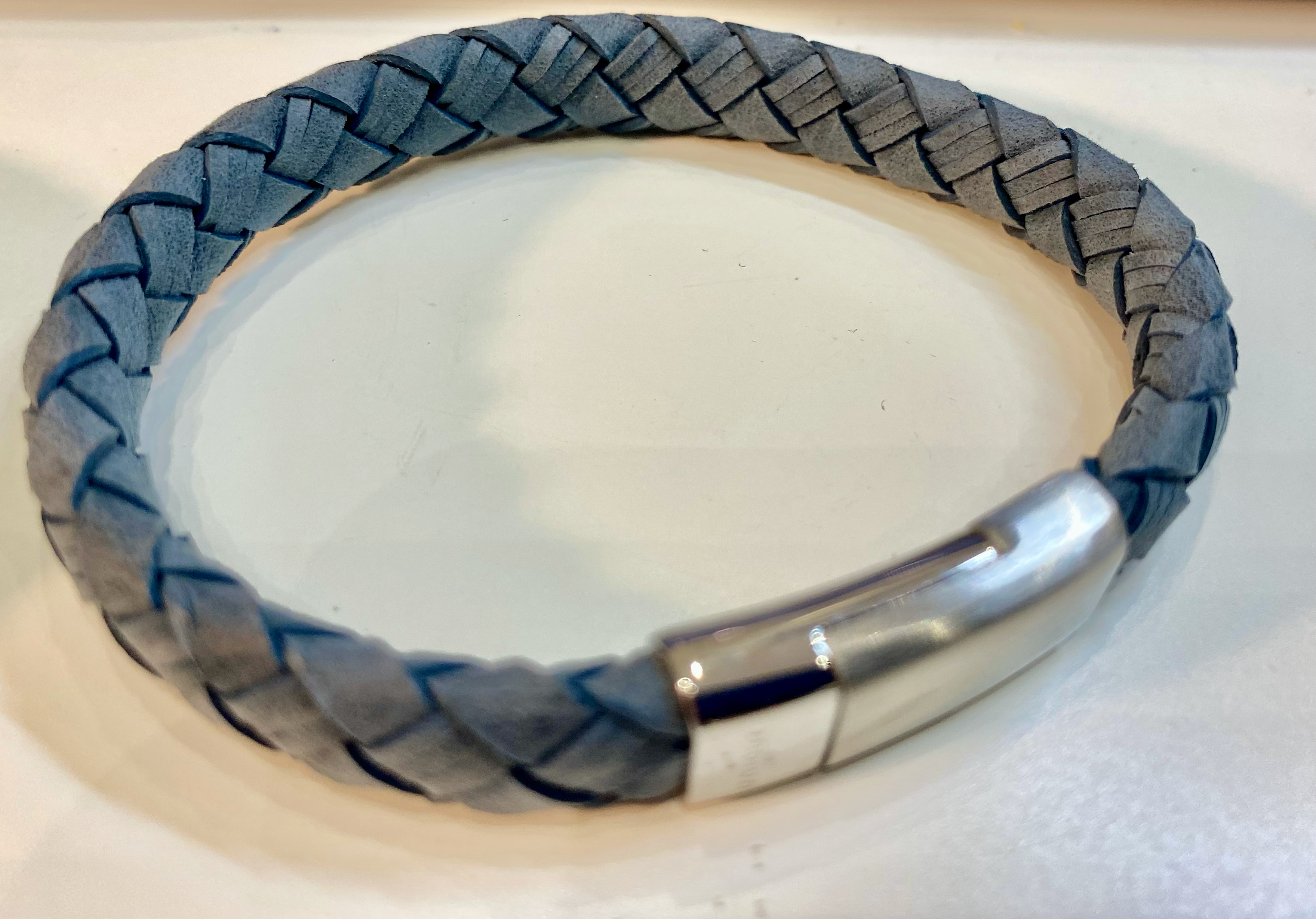 Leather Bracelet with Stainless Steel Clasp  B477/b475 B496